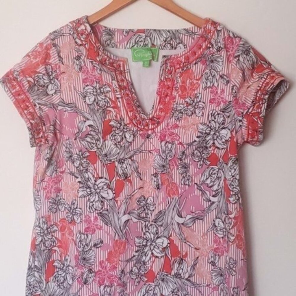 Pappagallo Pink and White Floral Mini Dress